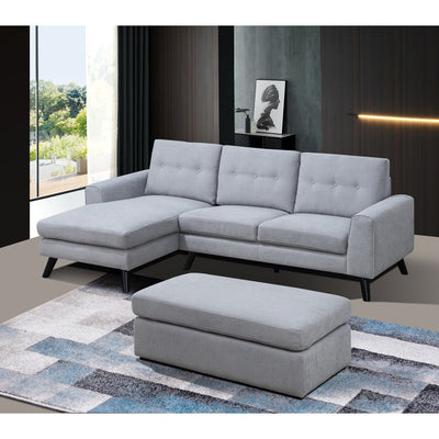 Evelyn Light Gray Sectional with Left Side Chaise - MA-99947LGYSSL