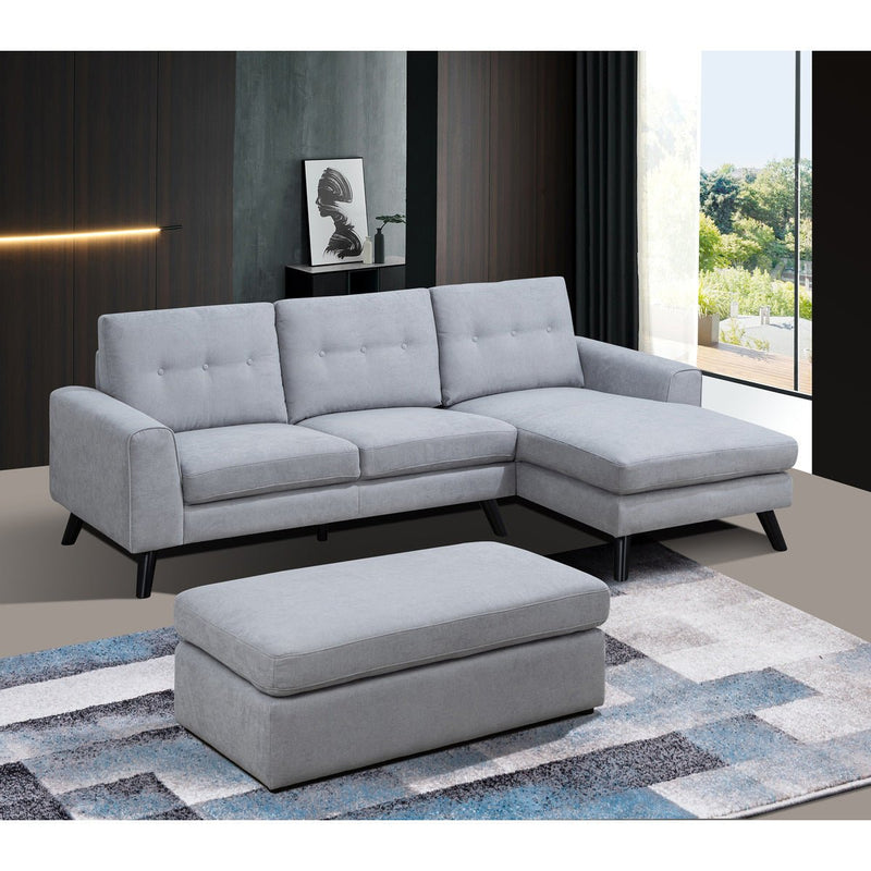 Evelyn Light Gray Sectional with Right Side Chaise - MA-99947LGYSSR