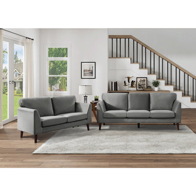 Tolley Collection Grey Velvet Fabric Sofa - MA-9338GY-3