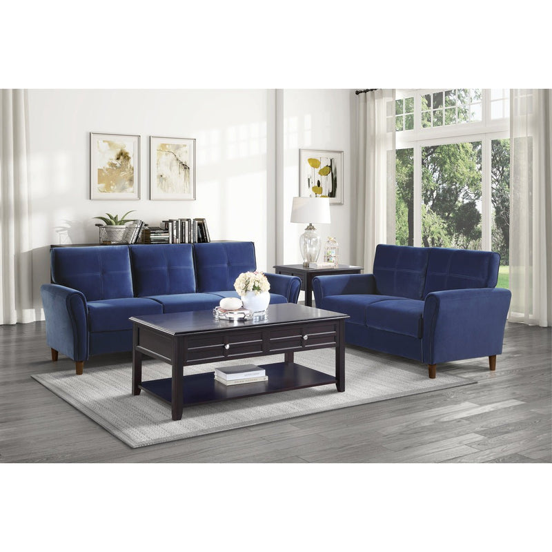 Dunleith Collection Sofa Blue Velvet Fabric - MA-9348BUE-3