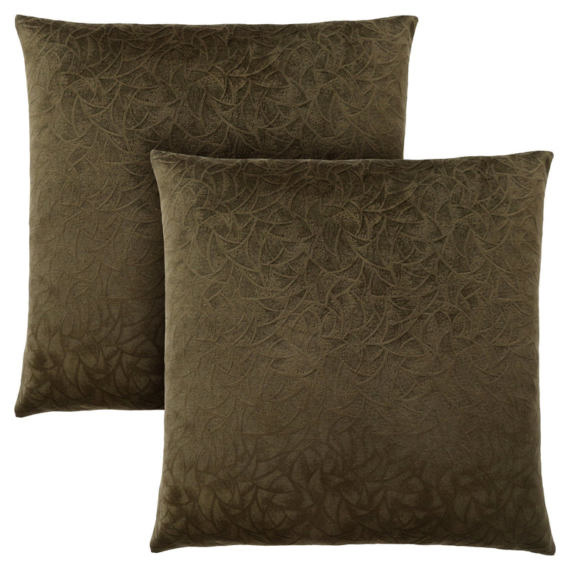 Pillow - 18"X 18" / Dark Green Floral Velvet / 2Pcs