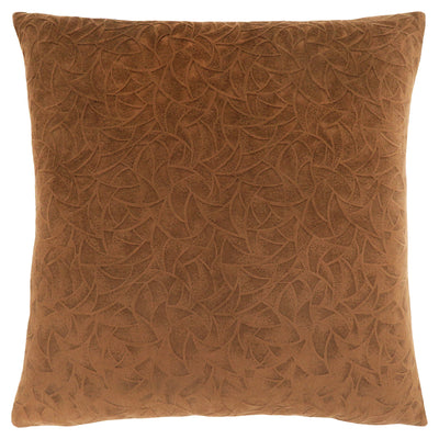 Pillow - 18"X 18" / Light Brown Floral Velvet / 1Pc