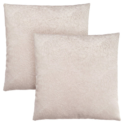 Pillow - 18"X 18" / Light Taupe Feathered Velvet / 2Pcs - I 9319