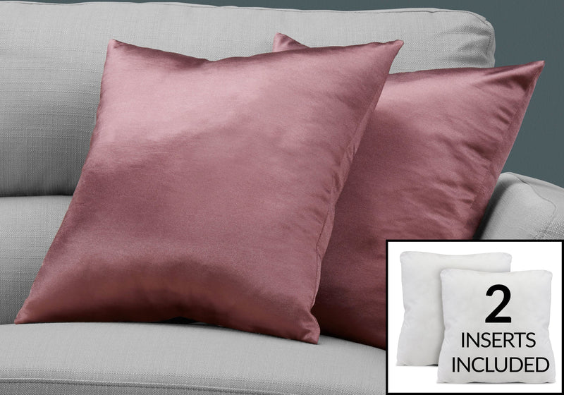 Pillow - 18"X 18" / Pink Satin / 2Pcs - I 9339