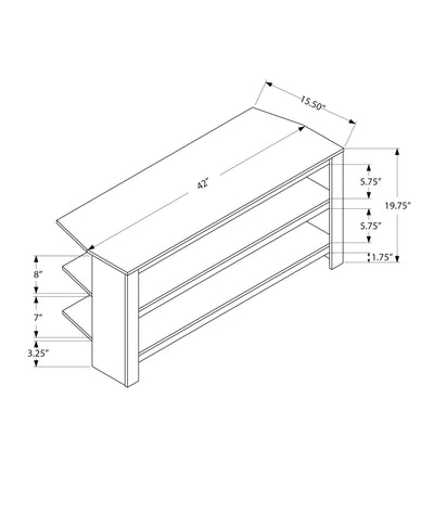 Tv Stand - 42"L / Black / Grey Top Corner - I 2564