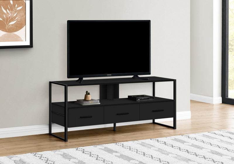 Tv Stand - 48"L / Black / Black Metal - I 2616