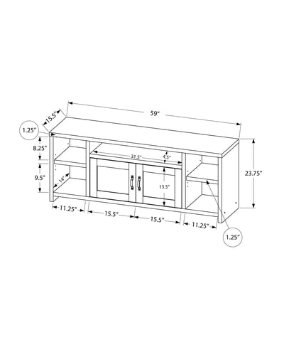 Tv Stand - 60"L / Black Reclaimed Wood-Look - I 2743