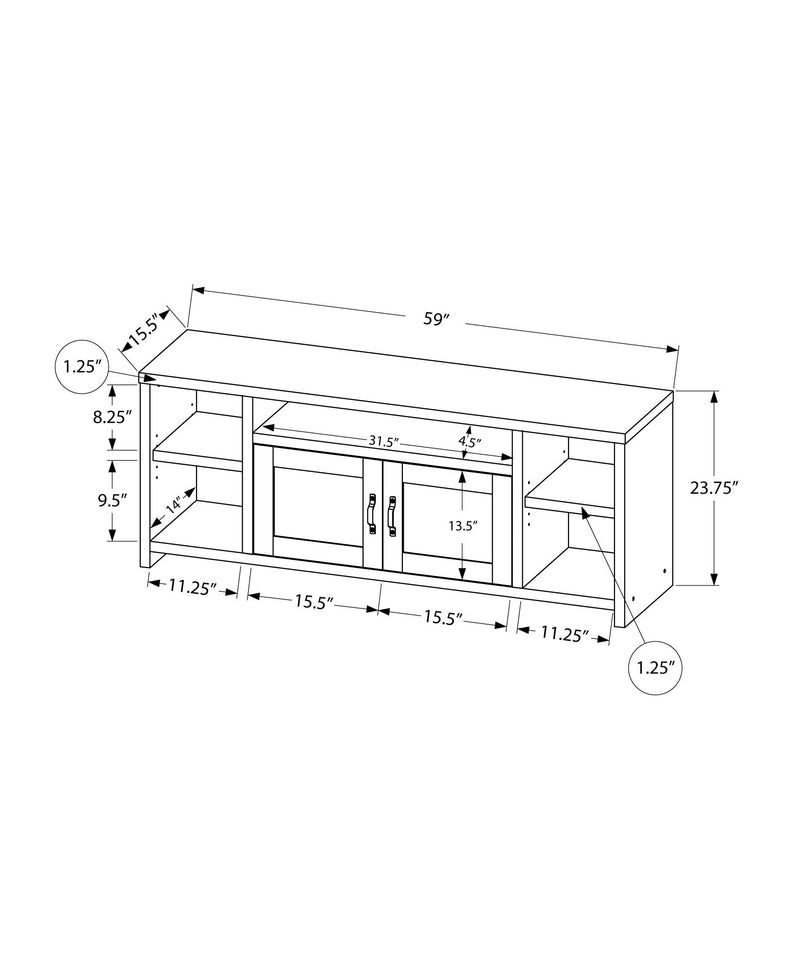 Tv Stand - 60"L / Black Reclaimed Wood-Look - I 2743