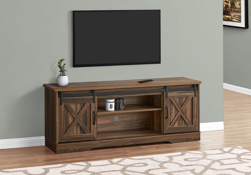 Tv Stand - 60"L / Brown Reclaimed-Look / 2 Sliding Doors - I 2748