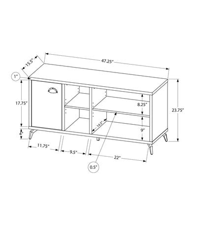 Tv Stand - 48"L / Grey Concrete / Medium Brown Reclaimed - I 2830