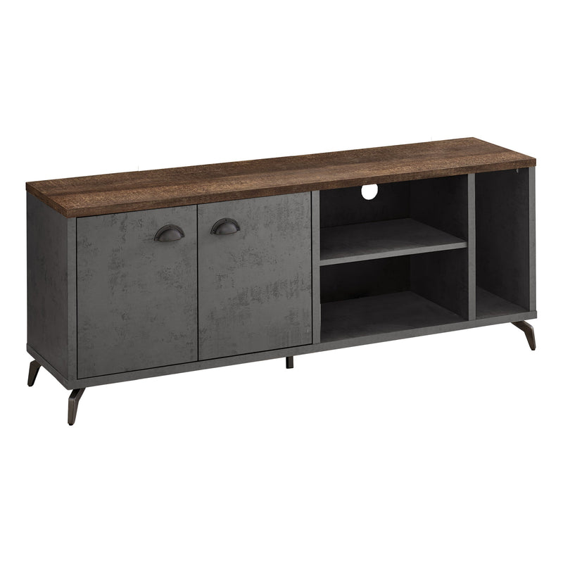 Tv Stand - 60"L / Grey Concrete / Medium Brown Reclaimed - I 2831