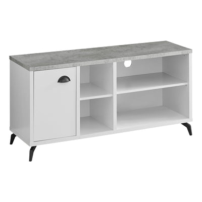 Tv Stand - 48"L / White / Grey Cement-Look Top - I 2840